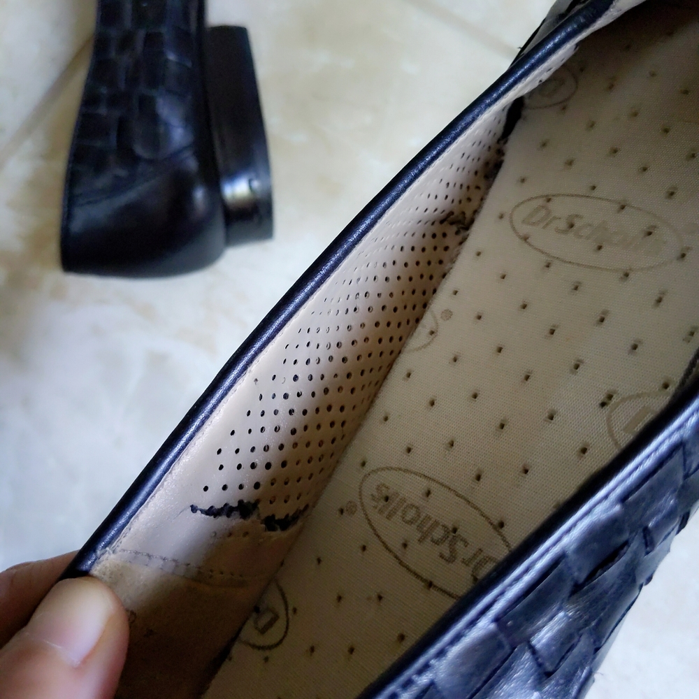 Vintage 1990s Enzo Angiolini Black Leather Woven Soft Loafers 8M - Picture 6 of 8